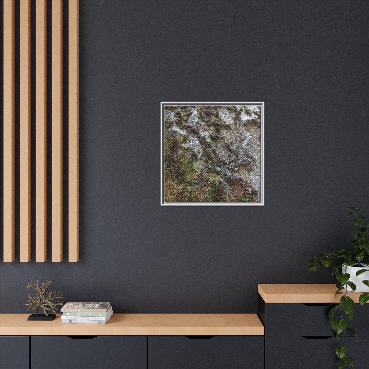 Mossy Whispers - Unique Stretched Canvas Wall Art